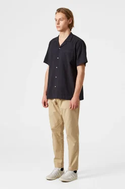 Seersucker Shirt Plain Navy | Edmmond Studios Sale