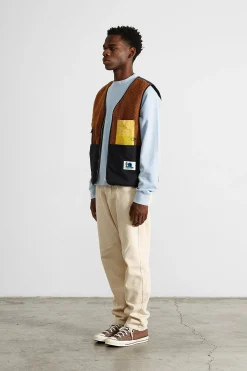 Shearling Vest Plain Brown | Edmmond Studios Sale