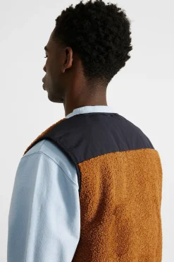 Shearling Vest Plain Brown | Edmmond Studios Sale
