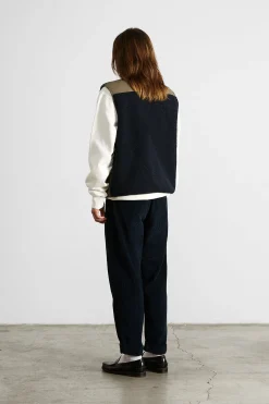 Shearling Vest Plain Navy | Edmmond Studios Cheap
