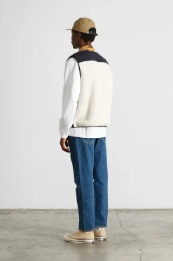 Shearling Vest Plain Off White | Edmmond Studios Clearance