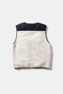 Shearling Vest Plain Off White | Edmmond Studios Clearance