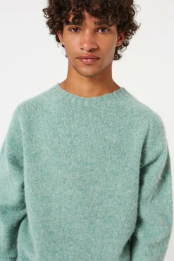 Shetland Sweater Plain Turquoise | Edmmond Studios Outlet