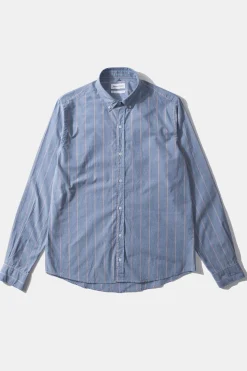 Striped Blue Red Shirt Plain Blue | Edmmond Studios Discount