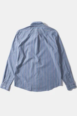 Striped Blue Red Shirt Plain Blue | Edmmond Studios Discount