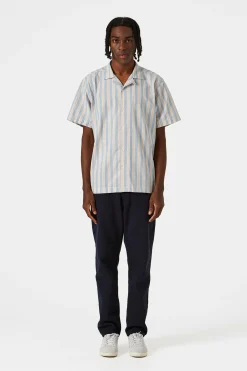 Striped Short Sleeve Plain Light Blue | Edmmond Studios Outlet