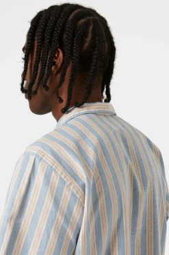 Striped Short Sleeve Plain Light Blue | Edmmond Studios Outlet