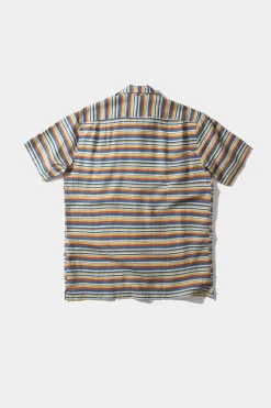 Stripes Short Sleeve Shirt Horizontal Stripes Blue | Edmmond Studios Best Sale