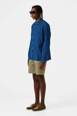 Waffle Denim Shirt Plain Stonewash | Edmmond Studios Cheap