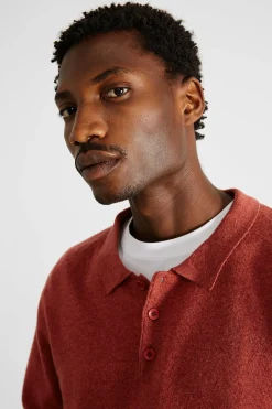 Wool Polo Plain Copper | Edmmond Studios Hot
