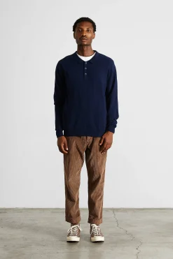Wool Polo Plain Navy | Edmmond Studios Cheap