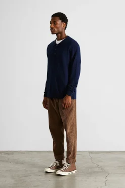 Wool Polo Plain Navy | Edmmond Studios Cheap