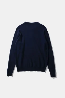 Wool Polo Plain Navy | Edmmond Studios Cheap