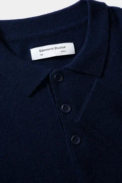 Wool Polo Plain Navy | Edmmond Studios Cheap
