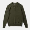 Wool Polo Plain Olive | Edmmond Studios Online