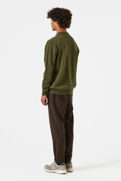 Wool Polo Plain Olive | Edmmond Studios Online